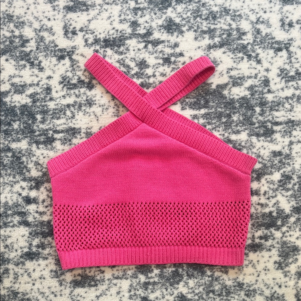Zara Pink Knit Crop Top